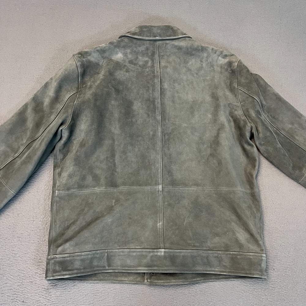 Banana Republic‎ Mens Medium Suede Leather Trucker Jacket New Cinders Gray NWT - Picture 8 of 9